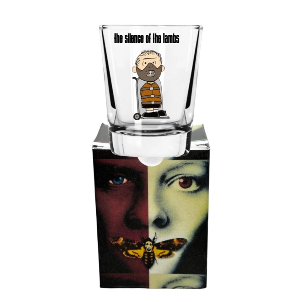 Peanuts Characters/Horror Movie Mashup Shot Glass Set/Matching Gift Box